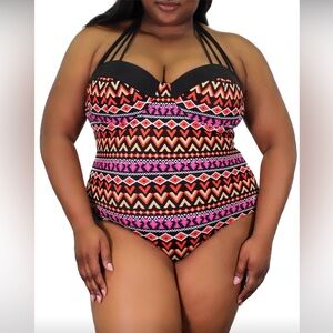 100 Degrees tribal print one pice swimsuit. Size 2X